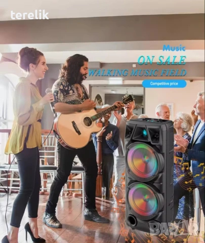 % Нова ZQS 8210 2х8 120W 6500mah 2 микрофона ПРЕНОСИМА КАРАОКЕ КОЛОНА От вносител 12 месеца гаранци, снимка 10 - Тонколони - 53165284