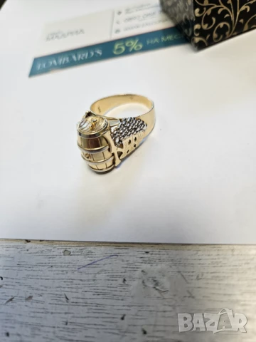Мъжки златен пръстен Буре 585/14 к 11.12гр, снимка 3 - Пръстени - 50977490