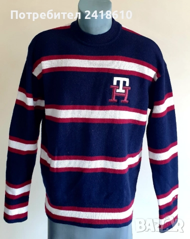 Tommy Hilfiger Monogram Oversize Wool / Mens Size XS / S  ОРИГИНАЛ! Мъжки Вълнен Пуловер!, снимка 8 - Пуловери - 52178704
