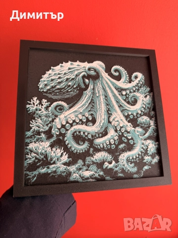 3D арт картини "Морски свят" с рамки (20x20 см) – 3D печат, снимка 3 - Картини - 56332949