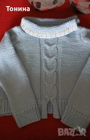 Дамски пуловер ръчно плетиво , снимка 7 - Блузи с дълъг ръкав и пуловери - 54031952