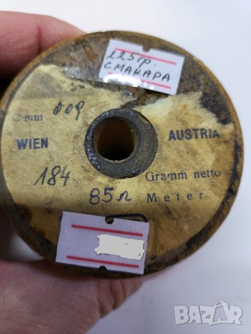 Константан (съпротивителен проводник) с д.Ф= 0,09 mm - 85 ом/м - макара с тегло - 225 грама резистор, снимка 2 - Резервни части за машини - 39595945