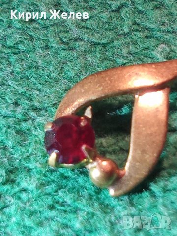 СТАРИННО СКЪПОЦЕННО АРТ ДЕКО БИЖУ БРОНЗ ПОЗЛАТА с ФАСЕТИРАН ГРАНАТ МЕДАЛЬОН ПЕНДАНТ 72101, снимка 18 - Антикварни и старинни предмети - 35653791