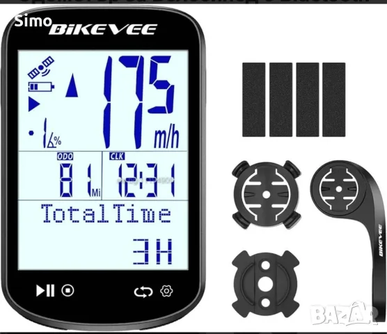 GPS велокомпютър BIKEVEE 100 А, снимка 2 - Аксесоари за велосипеди - 56243836