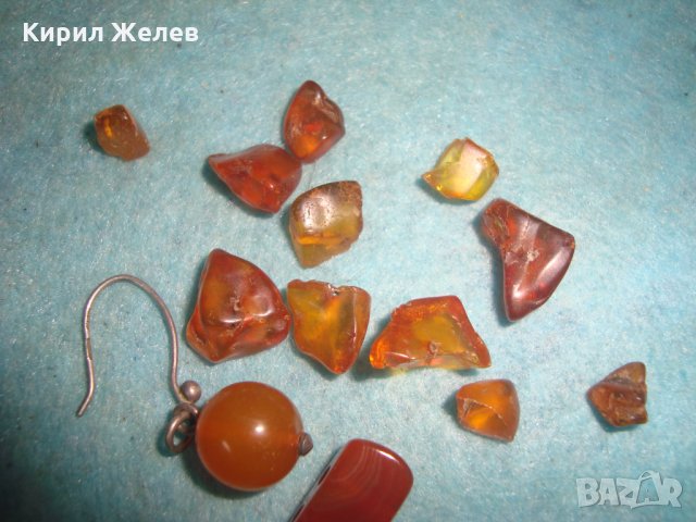 СТАРА СРЕБЪРНА КЕХЛИБАРЕНА ОБЕЦА иЛОТ БАЛТИЙСКИ НАТУРАЛЕН КЕХЛИБАР и1 КАРНЕОЛ ШЛИФОВАНО КАМЪЧЕ 23568, снимка 15 - Антикварни и старинни предмети - 35646444