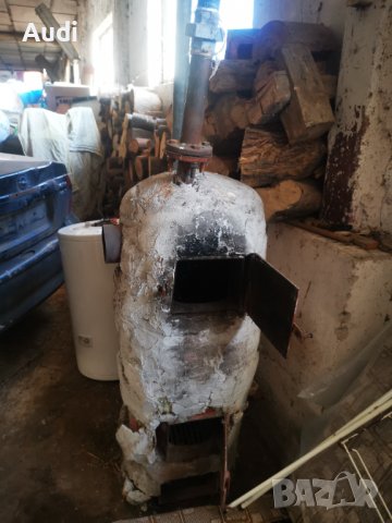 Чугунен котел на дърва и въглища със 5 броя метални радиотори размери: Дължина 120см Височина 56см Ц, снимка 3 - Отоплителни печки - 36406079