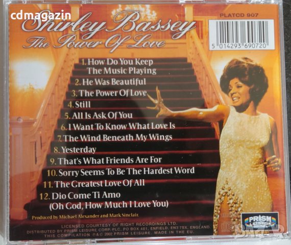 Компакт дискове CD Shirley Bassey ‎– The Power Of Love, снимка 2 - CD дискове - 32047506