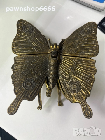 Винтидж месингова кутия за дрънкулки с пеперуда MOD-DEP BREV N4240, произведена в Италия, снимка 5 - Колекции - 51971883