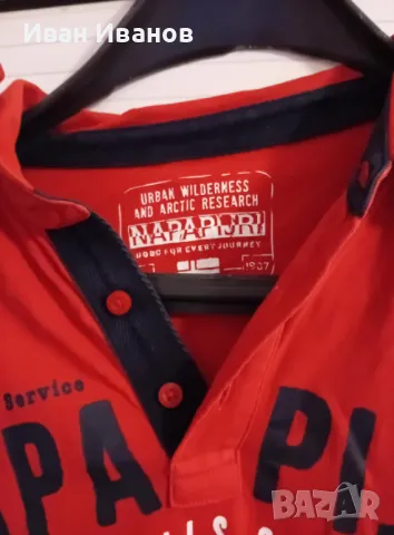 Оригинална фланелка с яка Napapijri, снимка 2 - Тениски - 49601814