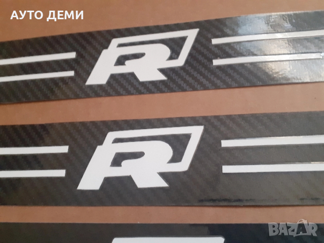 Качествени карбон черни стикери за прагове на автомобил кола марка R line Р лайн + подарък , снимка 12 - Аксесоари и консумативи - 45343183