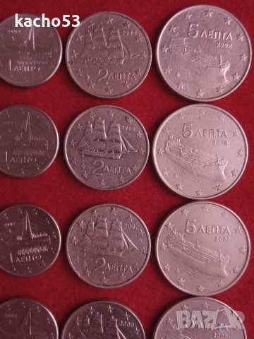 1,2 и 5 евро цента/лепта / Гърция, снимка 3 - Нумизматика и бонистика - 44369900