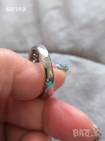 Сребърен пръстен с камък, снимка 12 - Пръстени - 52935615