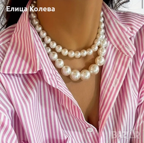 Двойно колие от изкуствени перли