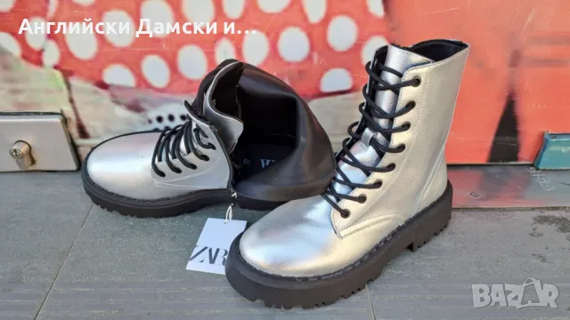 Английски дамски боти-ZARA , снимка 2 - Дамски боти - 47649666