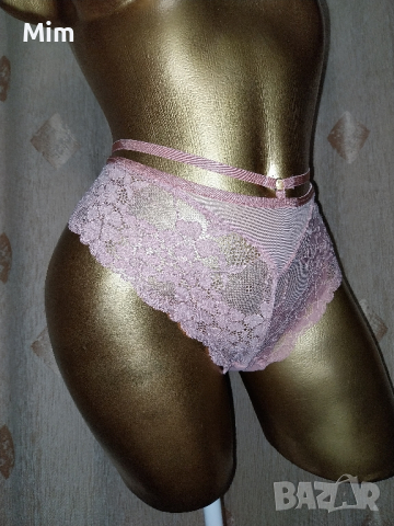 hunkemoller XL Еластична, прозрачна бикина с чокър в талията цвят праскова 