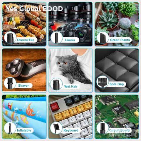 Hoofun електрически въздушен компресор 100000 об/мин 7600mAh, снимка 8 - Компресори - 52402727