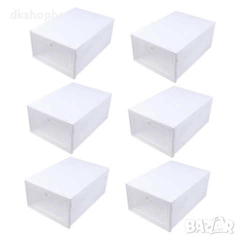 4948 Кутия за обувки XL 33x24x14 см – Прозрачен органайзер с предно отваряне, снимка 3 - Други стоки за дома - 54347899