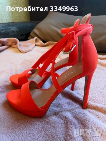 Оранжеви обувки на ток, снимка 2 - Дамски обувки на ток - 38362389