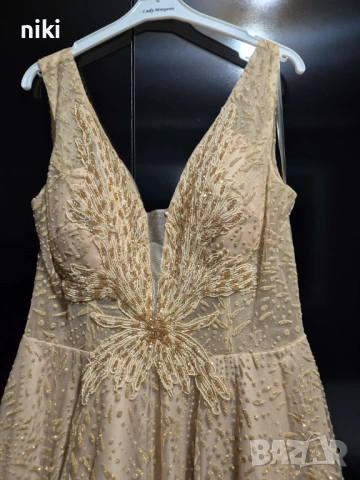 нова официална, бална, златна рокля, снимка 4 - Рокли - 54286033
