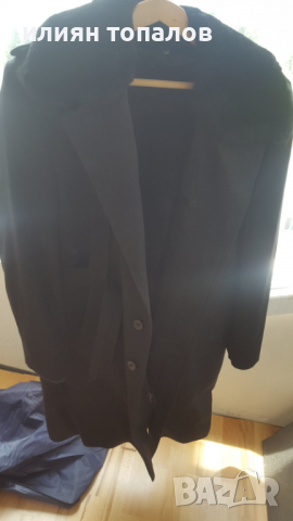 Черна шуба от плат с цяла подплата от агнешка кожа , снимка 2 - Якета - 36479456