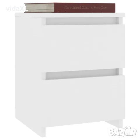 vidaXL Нощно шкафче, бяло, 30x30x40 см, инженерно дърво, снимка 3 - Шкафове - 56147704
