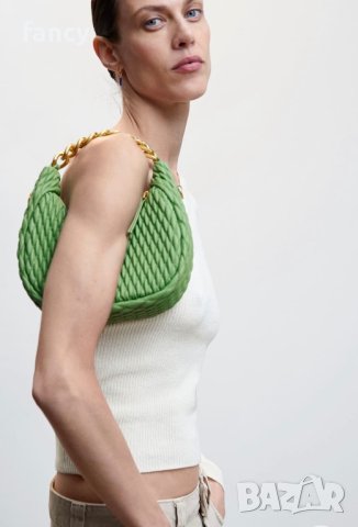 Зелена мини чанта Mango, снимка 3 - Чанти - 42916695