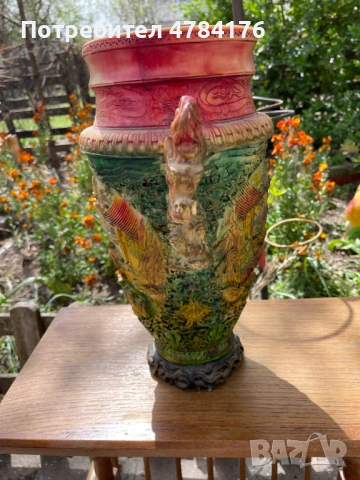 продавам ръчно изработена релефна ваза, снимка 4 - Антикварни и старинни предмети - 54061347