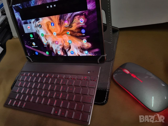 Samsung Galaxy Tab S 128GB 10.5 LTE 
  bluetooth клавиатура и мишка с подсветка и кейс. , снимка 2 - Samsung - 53330168