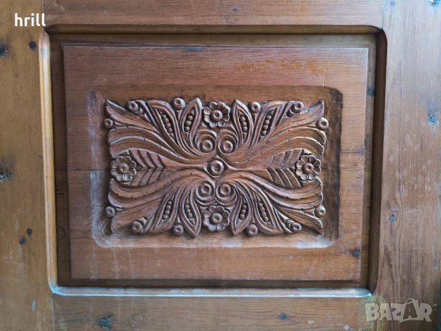 3 дърворезби ръчна изработка на антикварна дървена входна врата крило, снимка 5 - Декорация за дома - 51586828