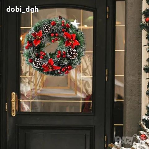 Коледен венец за декорация, снимка 2 - Декорация за дома - 47305963