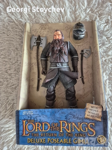 Колекционерска фигурка Deluxe Poseable Gimli 11" от Властелина на пръстените на ToyBiz , снимка 2 - Колекции - 56192923