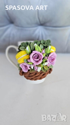 Чаша "Букет от рози" - ръчна изработка, снимка 2 - Декорация за дома - 51568623