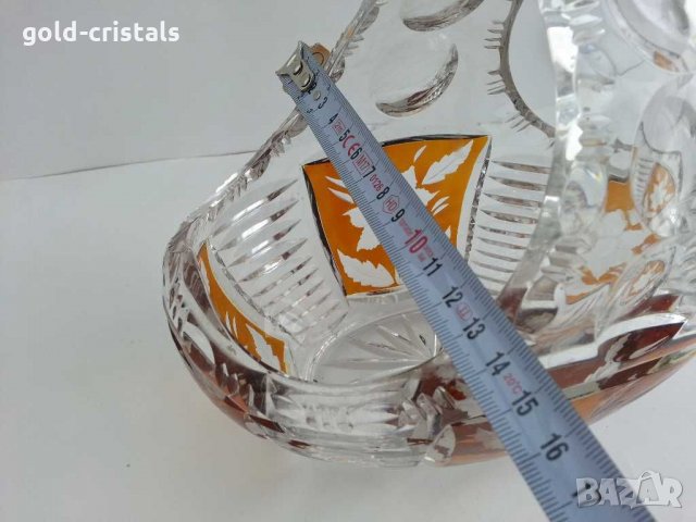 Кристална кошница купа цветен кристал, снимка 5 - Антикварни и старинни предмети - 29702522