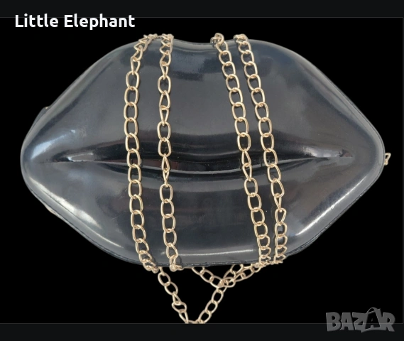 ​💋 Ефектна Дамска Чанта „Устни“ с Декоративни Вериги – Уникален Модел!/нова