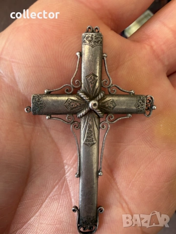 Стар сребърен кръст. №8071, снимка 3 - Колиета, медальони, синджири - 54062410