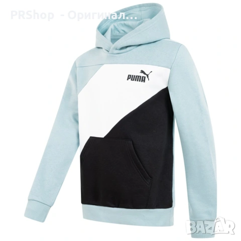 Детски суитчър с качулка PUMA POWER Colorblock, худи, снимка 2 - Детски анцузи и суичери - 53899634
