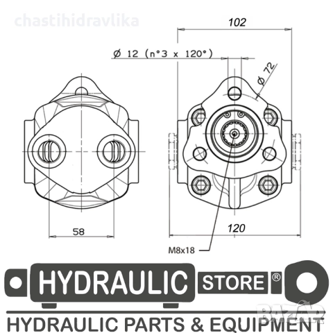 Зъбна помпа OMFB UNI NPLH 20 10500410207, снимка 4 - Части - 52115548