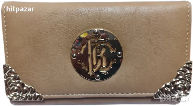 Портмоне с метална декорация в бежово