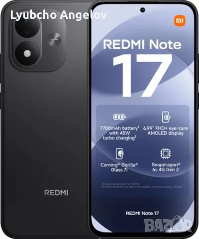 Redmi note 17 4g Black 8/128, снимка 2 - Xiaomi - 56459457