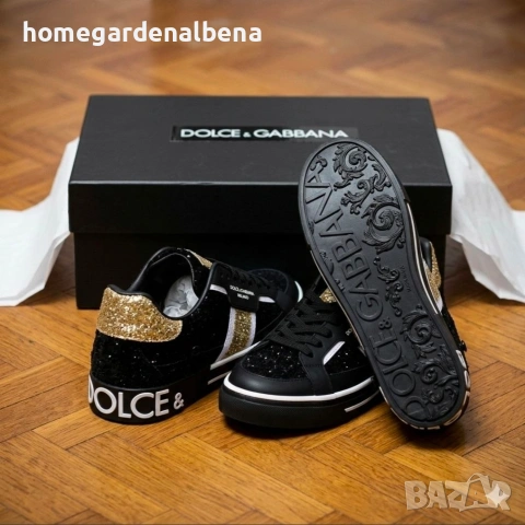 Dolce & Gabbana Portofino Gold Glitter Edition – Дамски обувки | Размери 36–40, снимка 3 - Маратонки - 54314122
