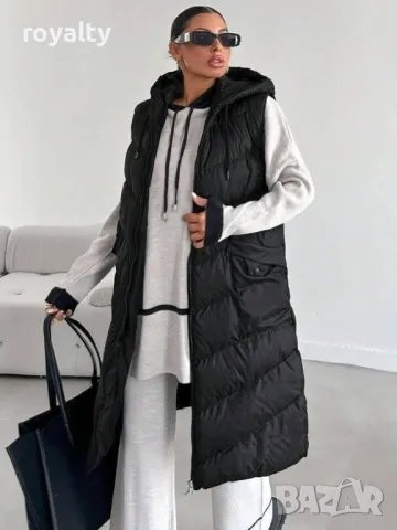 Дълъг дамски елек със силиконова вата Различни цветове , снимка 8 - Елеци - 48999074