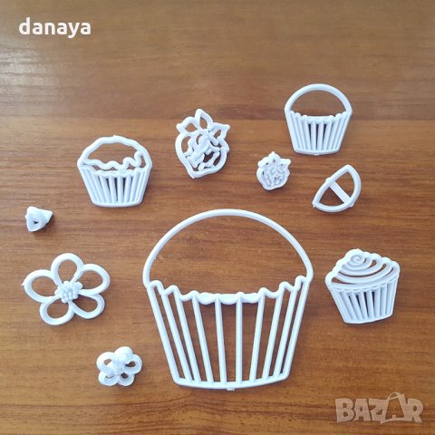 2312 Комплект печати за сладки Кексчета фондан торта, 10 броя, снимка 2 - Форми - 33769051
