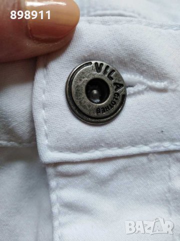 Бял дънков панталон , снимка 4 - Панталони - 30481043