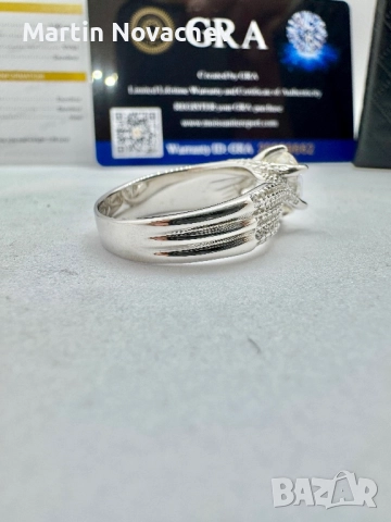 Сребърен пръстен с мойсанит (Диамант) 3 карата, снимка 10 - Пръстени - 52006856