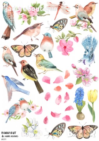 Скрапбук стикери за изрязване самозалепващ лист А5 пролет - различни видове, снимка 3 - Други - 39319994