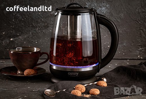  Стъклена ел. кана за вода 2,0 л.- с температурен контрол и кошничка за варене на чай  CR 1290, снимка 2 - Кани - 31416217