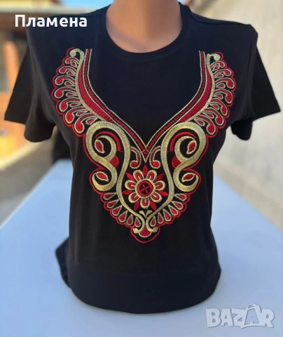 Тениски с бродирана шевица, снимка 2 - Тениски - 43094111