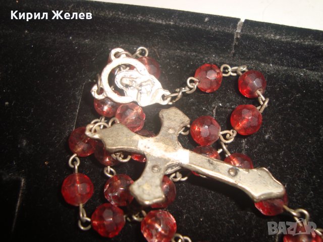 КАТОЛИЧЕСКА НАГРЪДНА МОЛИТВЕНА КРИСТАЛНА БРОЕНИЦА с КРЪСТЧЕ РАЗПЯТИЕ и ИКОНКА 16638, снимка 7 - Колиета, медальони, синджири - 30691371