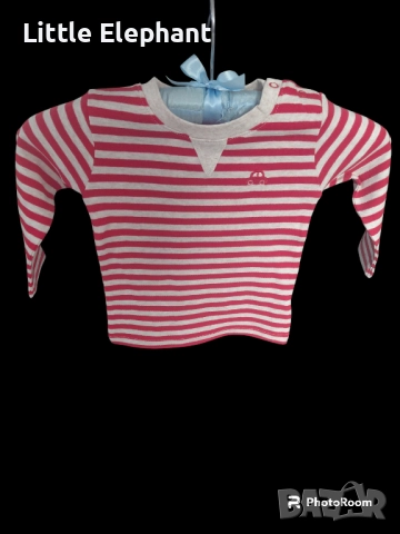 Блузка с дълъг ръкав за 9-12 мес момченце червено и бежово райе"Tiny little car",Англия/нова