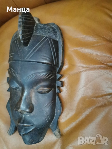 Африканска маска Бауле, снимка 2 - Антикварни и старинни предмети - 52175393